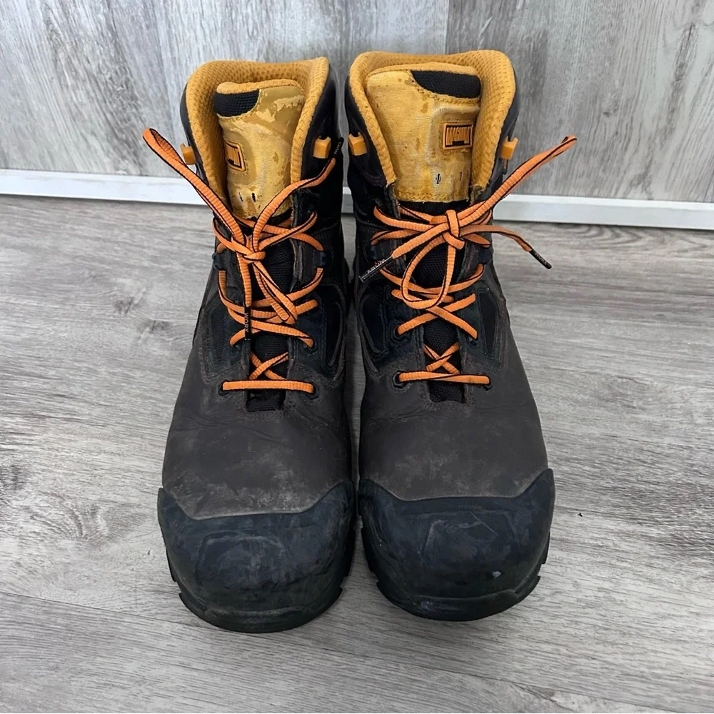 Magnum Barcelona 6.0 Safety Toe Work Boots Waterproof Men’s 10.5 Brown Orange